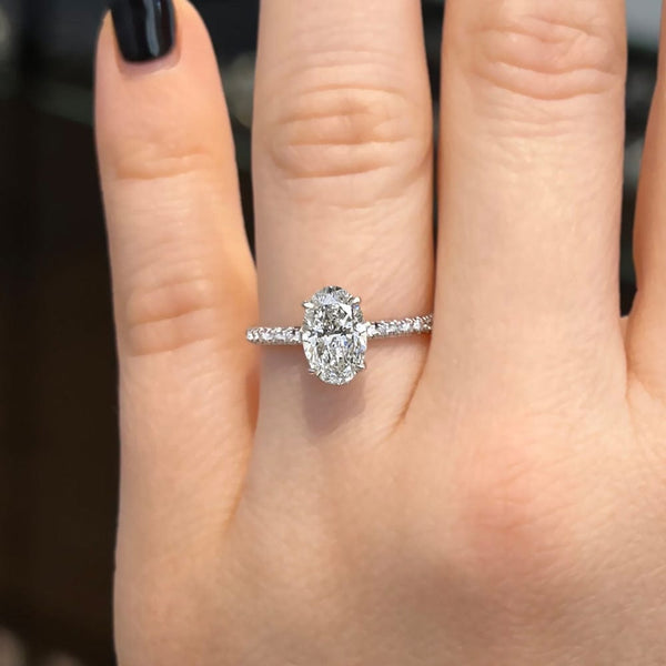 1.20 Carat Oval Cut Lab Grown Diamond Engagement Ring