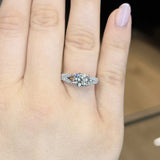 Round Cut Split Shank Natural Diamond Engagement Ring