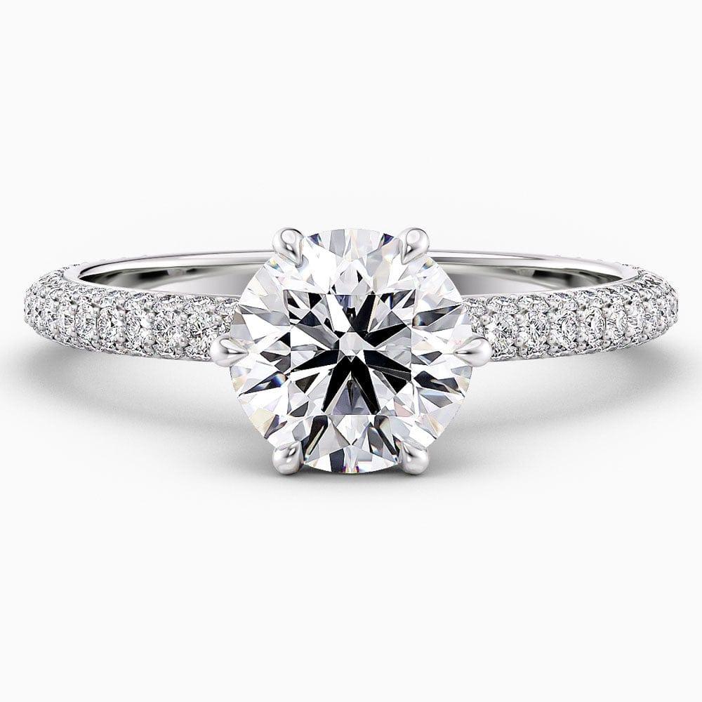 2.30 Carat Round Cut Pave Setting Natural Diamond Engagement Ring GIA Certified - Featured Image