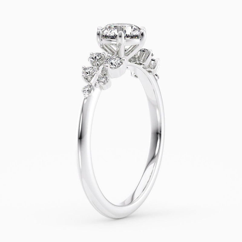 1.20 Carat Round Cut Snowdrift Lab Grown Diamond Engagement Ring