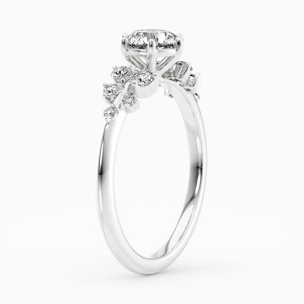 1.20 Carat Round Cut Snowdrift Natural Diamond Engagement Ring GIA Certified