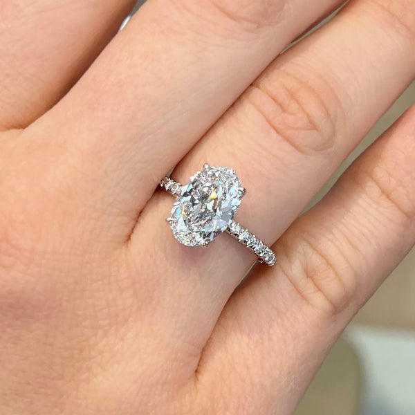 2.30 Carat Oval Cut Lab Grown Diamond Engagement Ring
