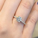 1.40 Carat Round Cut Pave Setting Lab Grown Diamond Engagement Ring