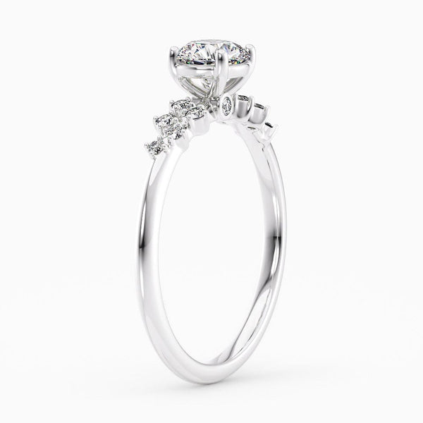 1.25 Carat Round Cut Snowdrift Lab Grown Diamond Engagement Ring