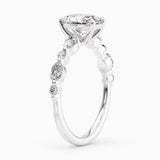 1.50 Carat Oval Cut Shared Prong Natural Diamond Engagement Ring GIA Certified