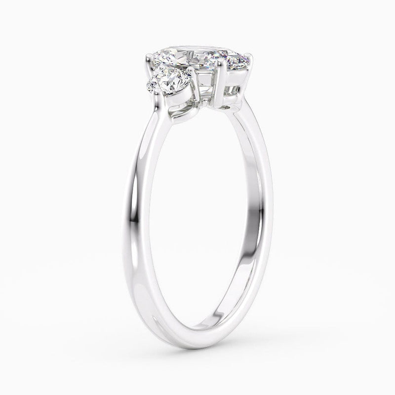 1.30 Carat Oval Cut Three Stone Lab Grown Diamond Engagement Ring