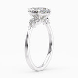 1.70 Carat Oval Cut Snowdrift Natural Diamond Engagement Ring GIA Certified