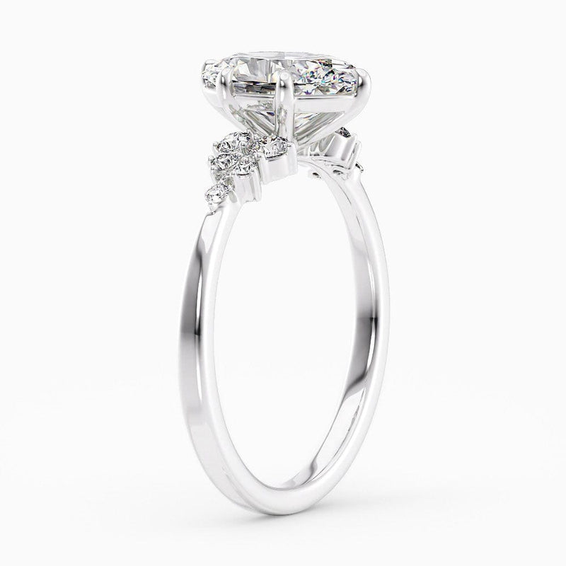 1.70 Carat Oval Cut Snowdrift Lab Grown Diamond Engagement Ring