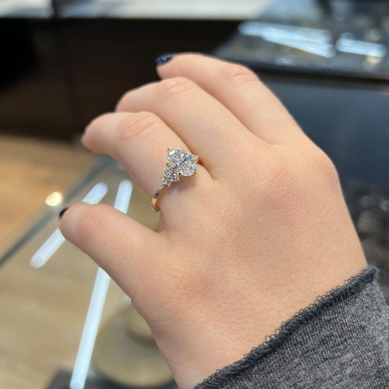 Oval Cut Snowdrift Lab Grown Diamond Engagement Ring