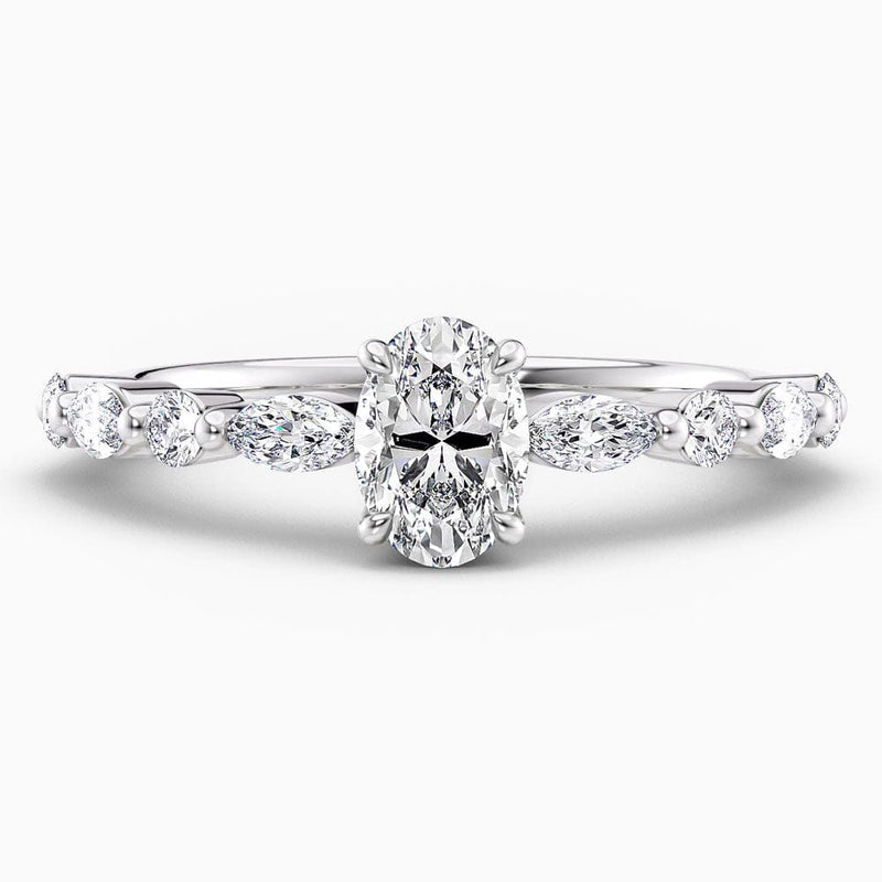 1.50 Carat Oval Cut Shared Prong Lab Grown Diamond Engagement Ring