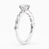 Oval Cut Shared Prong Natural Diamond Engagement Ring