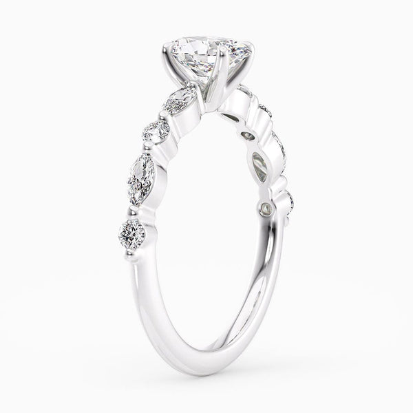 1.50 Carat Oval Cut Shared Prong Natural Diamond Engagement Ring GIA Certified