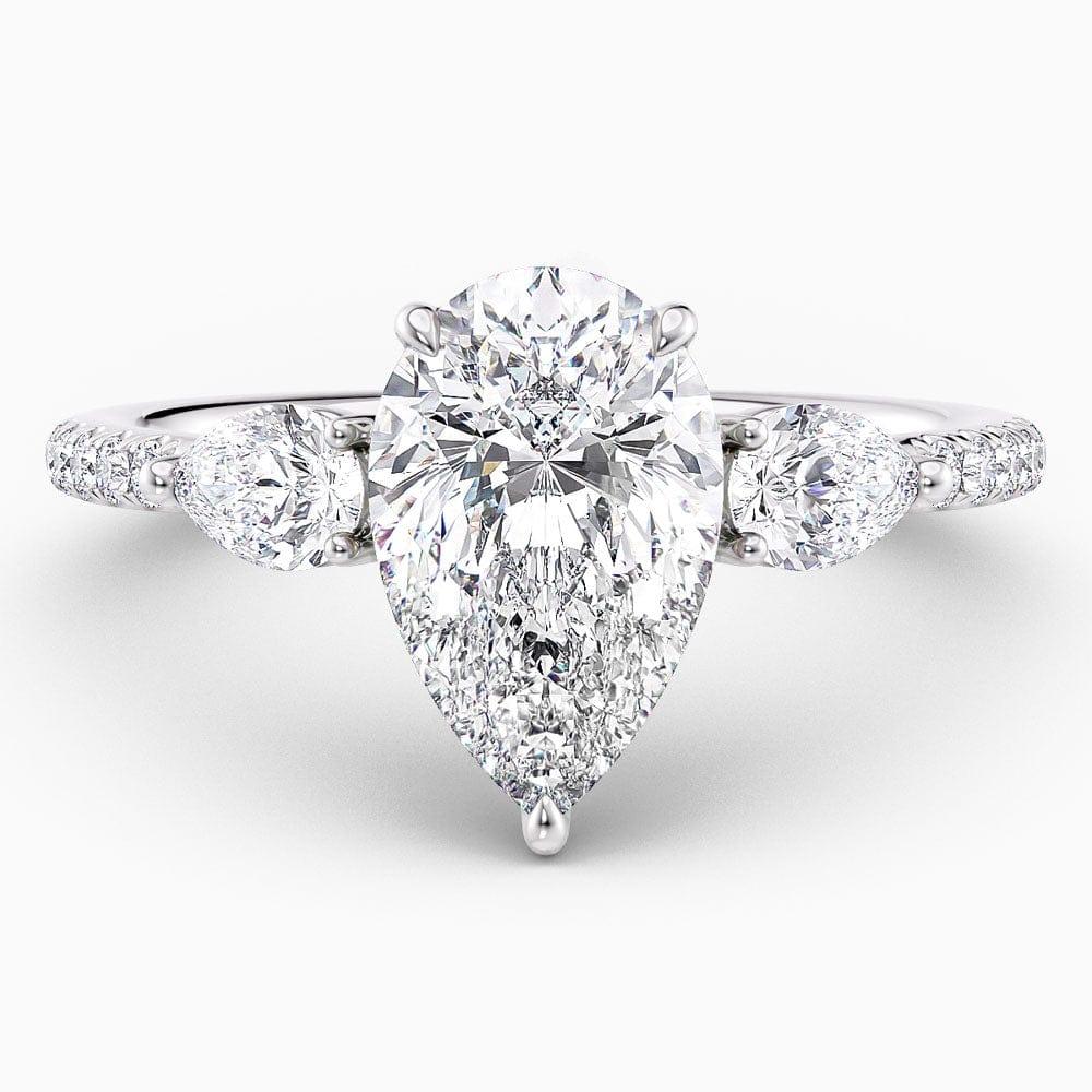 Aida Three Stone Lab Grown Diamond Engagement Ring - Featured Image