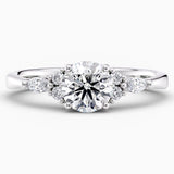1.30 Carat Round Cut Cluster Natural Diamond Engagement Ring GIA Certified